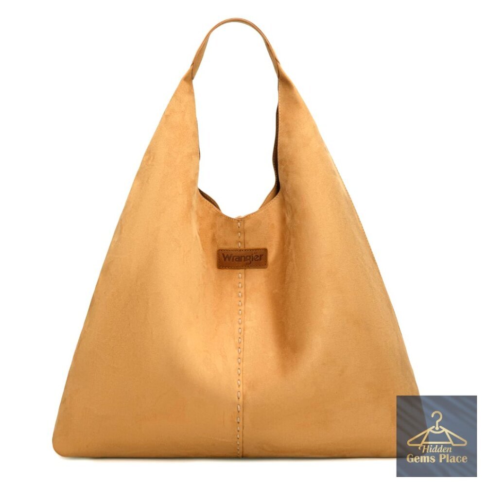 Large Slouchy Hobo Shoulder Bag Faux Suede Casual Handbag Purse